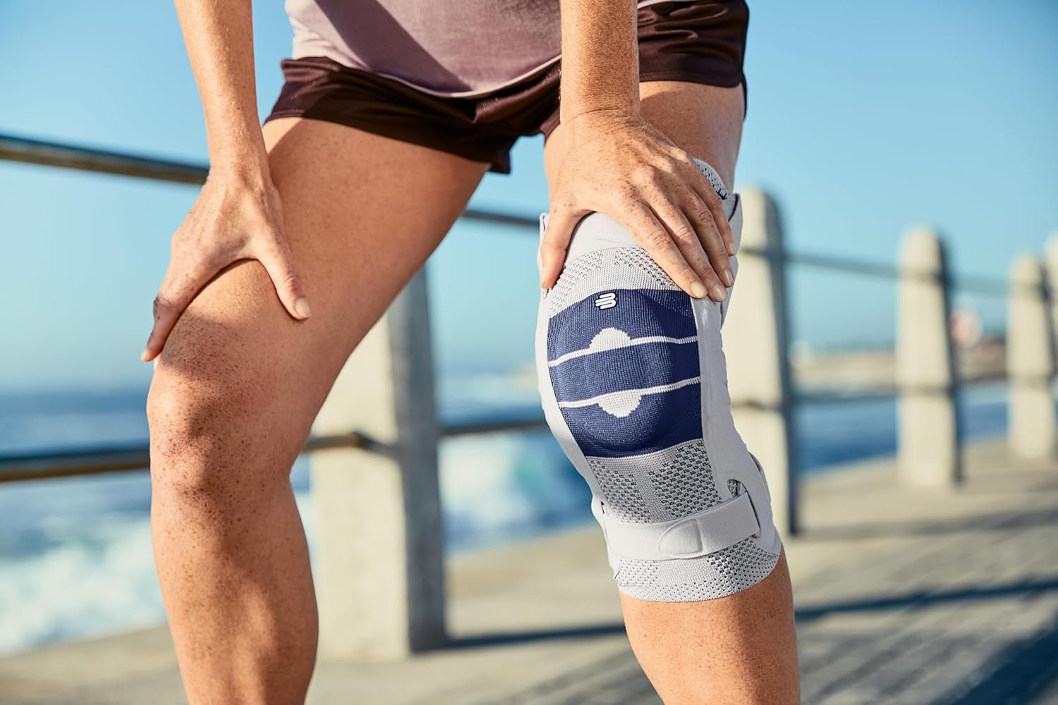 [Color] hinged knee brace with neoprene support and elastic straps for advanced knee stability — view 3