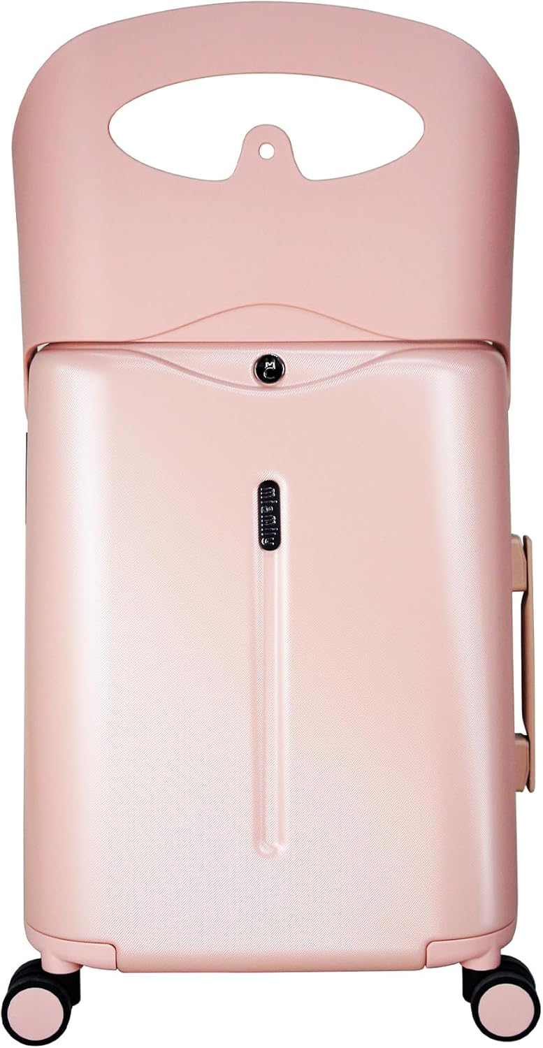{color} hardshell ride-on carry-on suitcase with seat feature and waterproof pocket — view 1