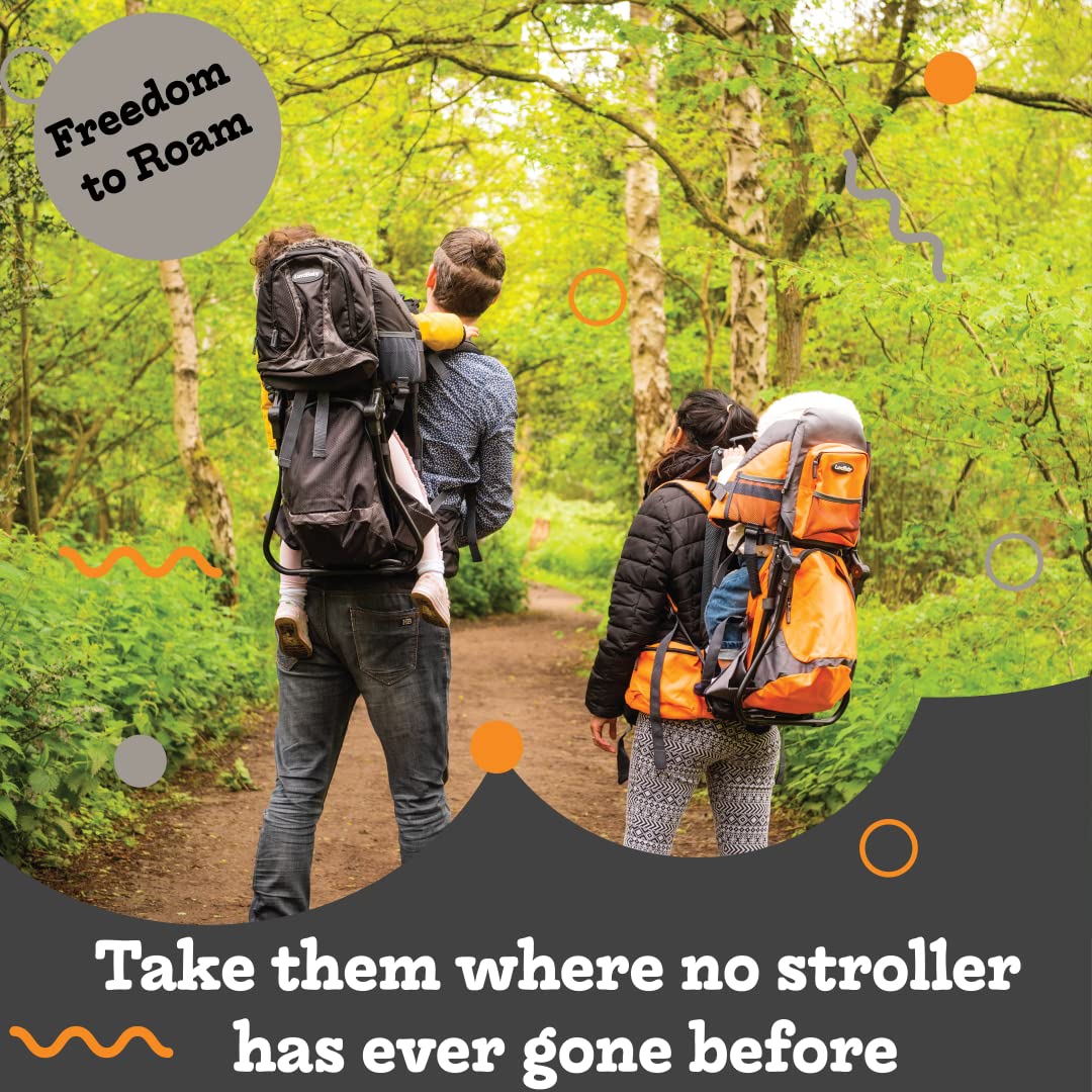 [Color] baby carrier backpack with rain hood and insulated pocket, shown from front view — view 4
