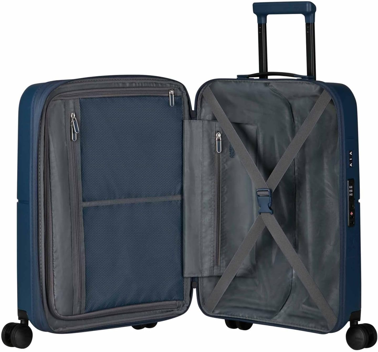 [Color] hardshell carry-on suitcase with expandable design and TSA-approved lock — view 4