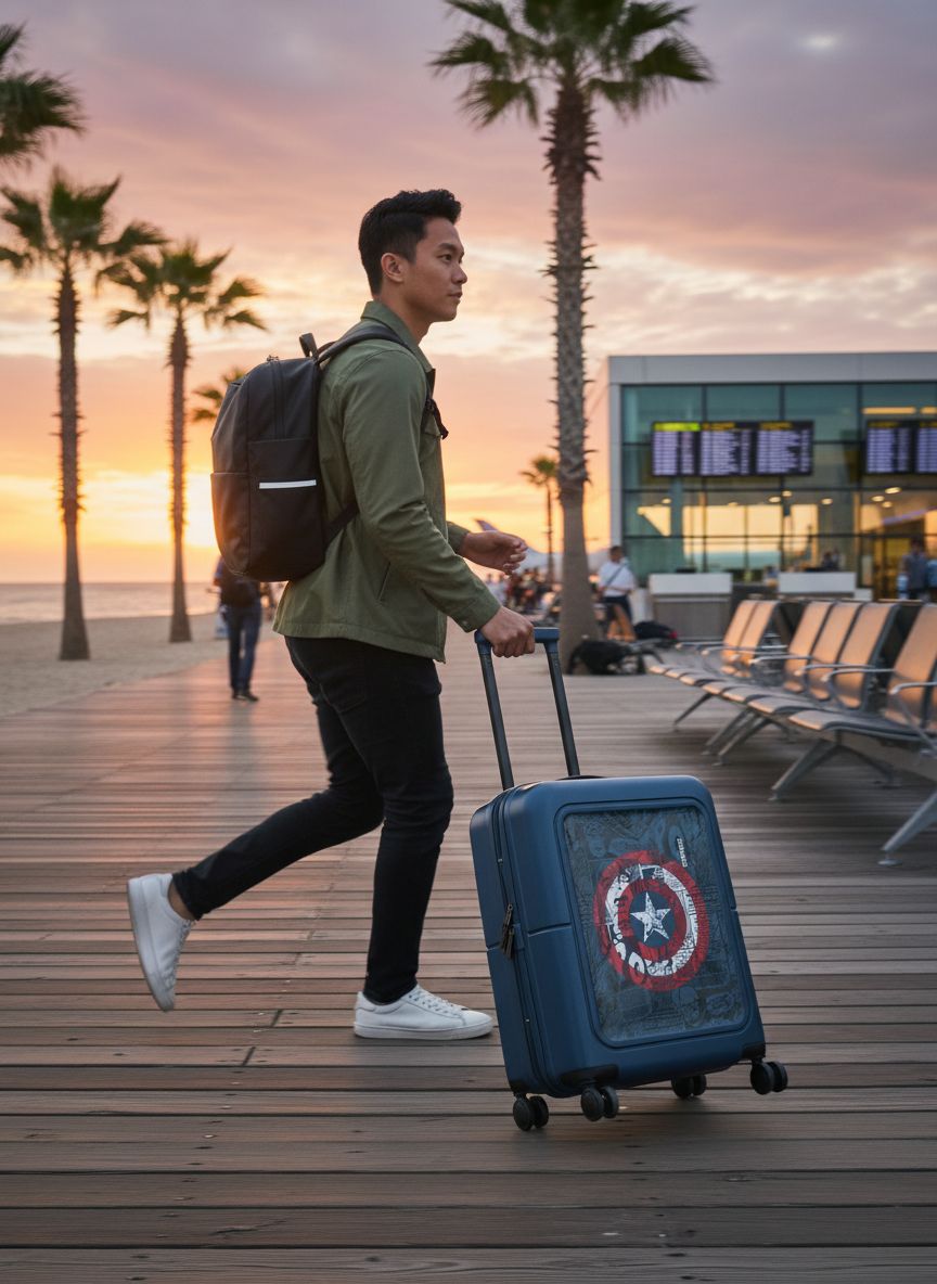 [Color] hardshell carry-on suitcase with expandable design and TSA-approved lock — view 3a