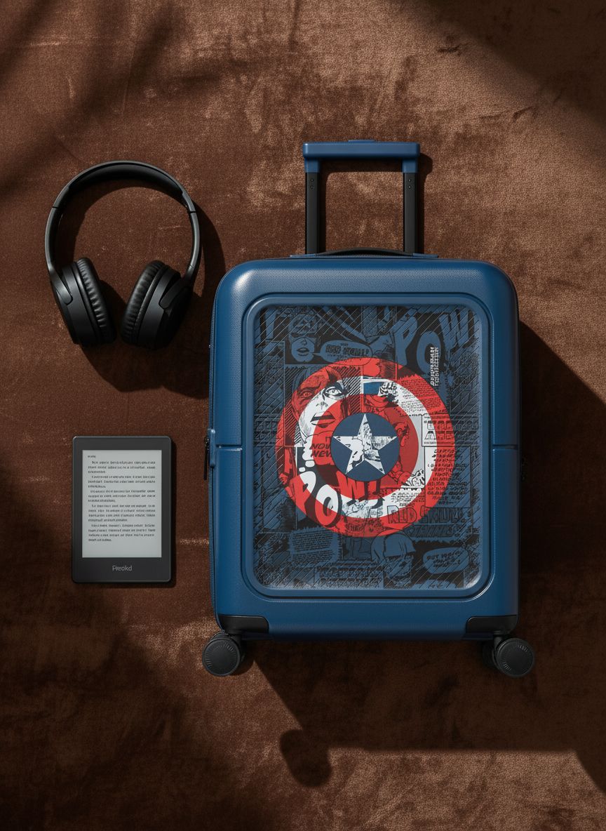 [Color] hardshell carry-on suitcase with expandable design and TSA-approved lock — view 7a