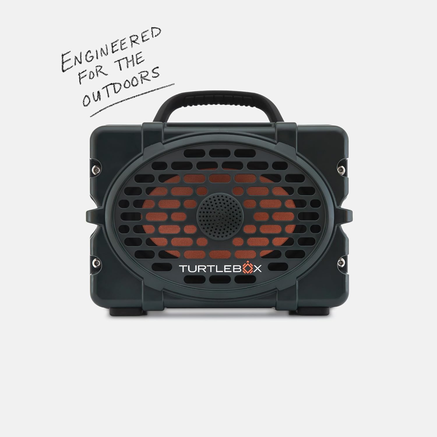 Rugged [color] waterproof Bluetooth speaker with impact-resistant polymer composite design, shown in outdoor setting — view 4