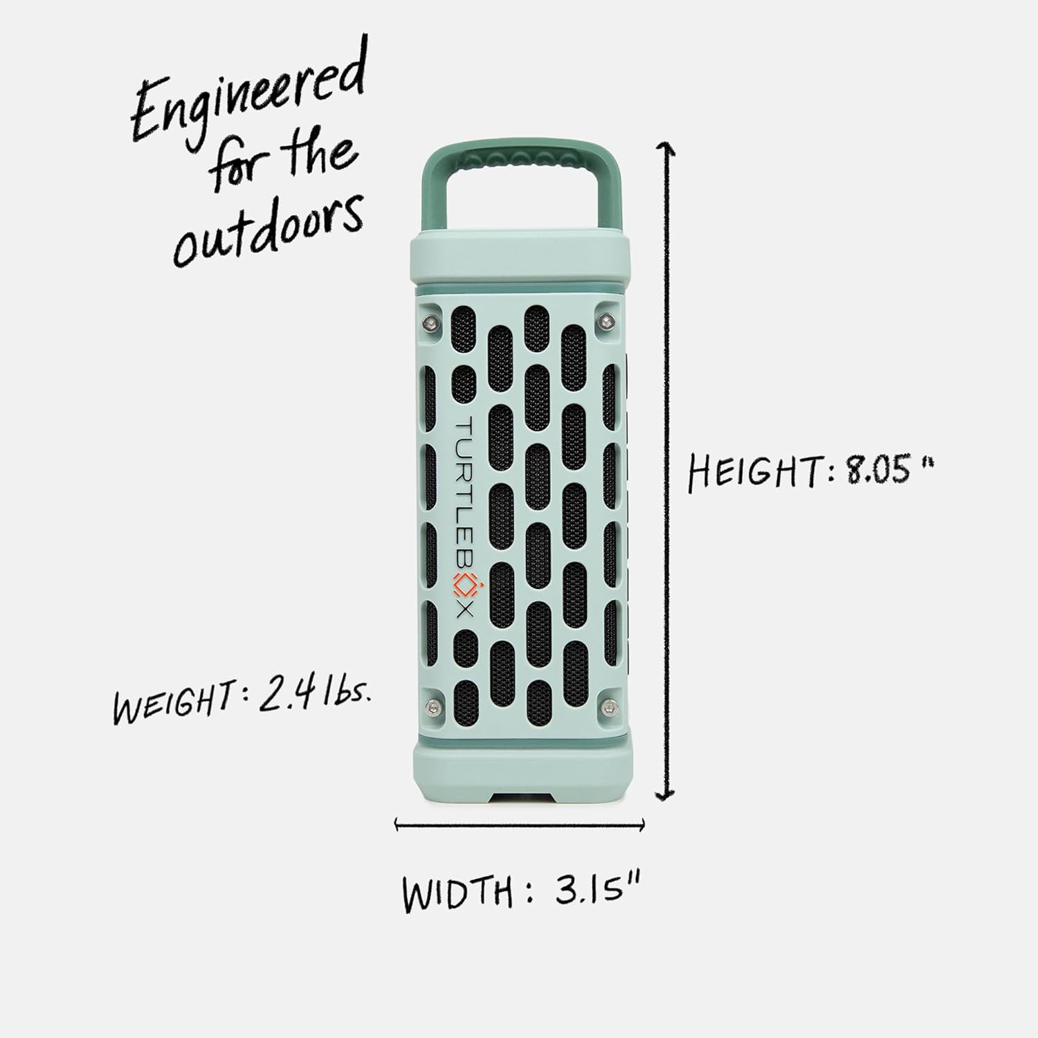 {{color}} rugged portable Bluetooth speaker with waterproof and shockproof design, shown in outdoor adventure setting โ view 2