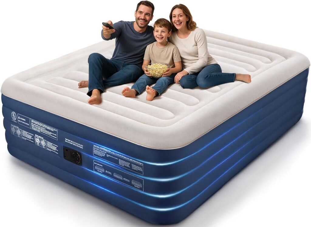 Queen Air Mattress with Built-in Pump for Camping 2026