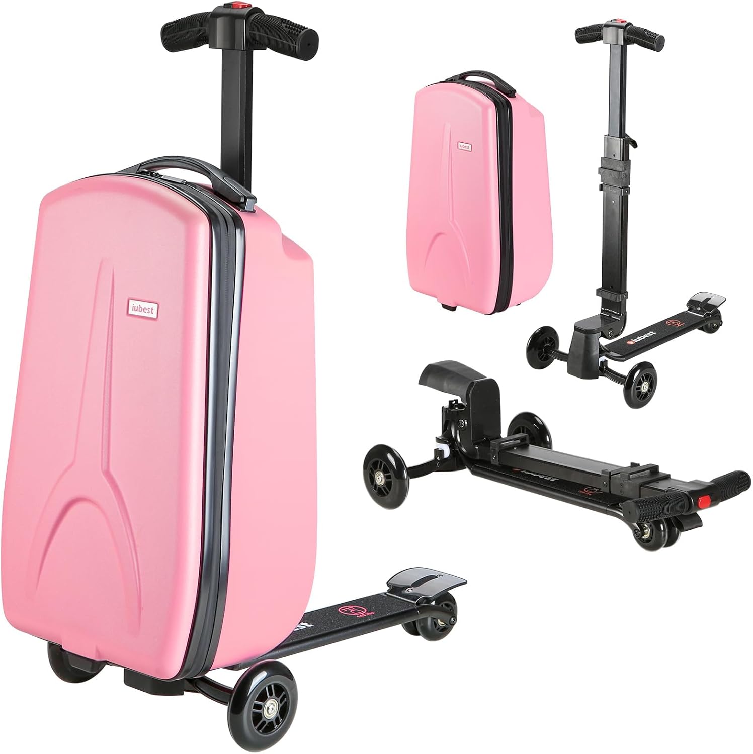 [Color] ride-on scooter luggage for kids with detachable design and foldable feature — view 1