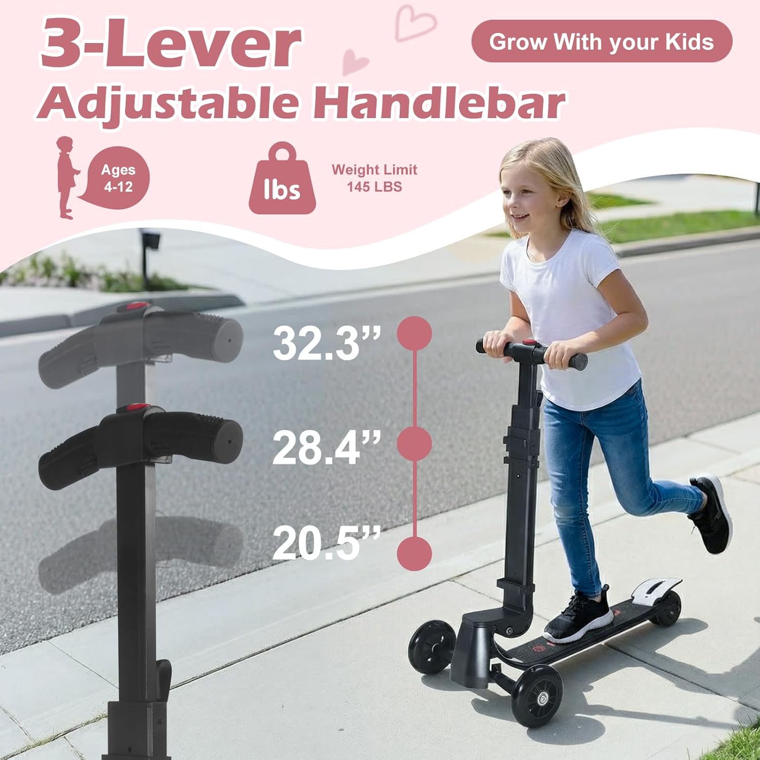 [Color] ride-on scooter luggage for kids with detachable design and foldable feature — view 2