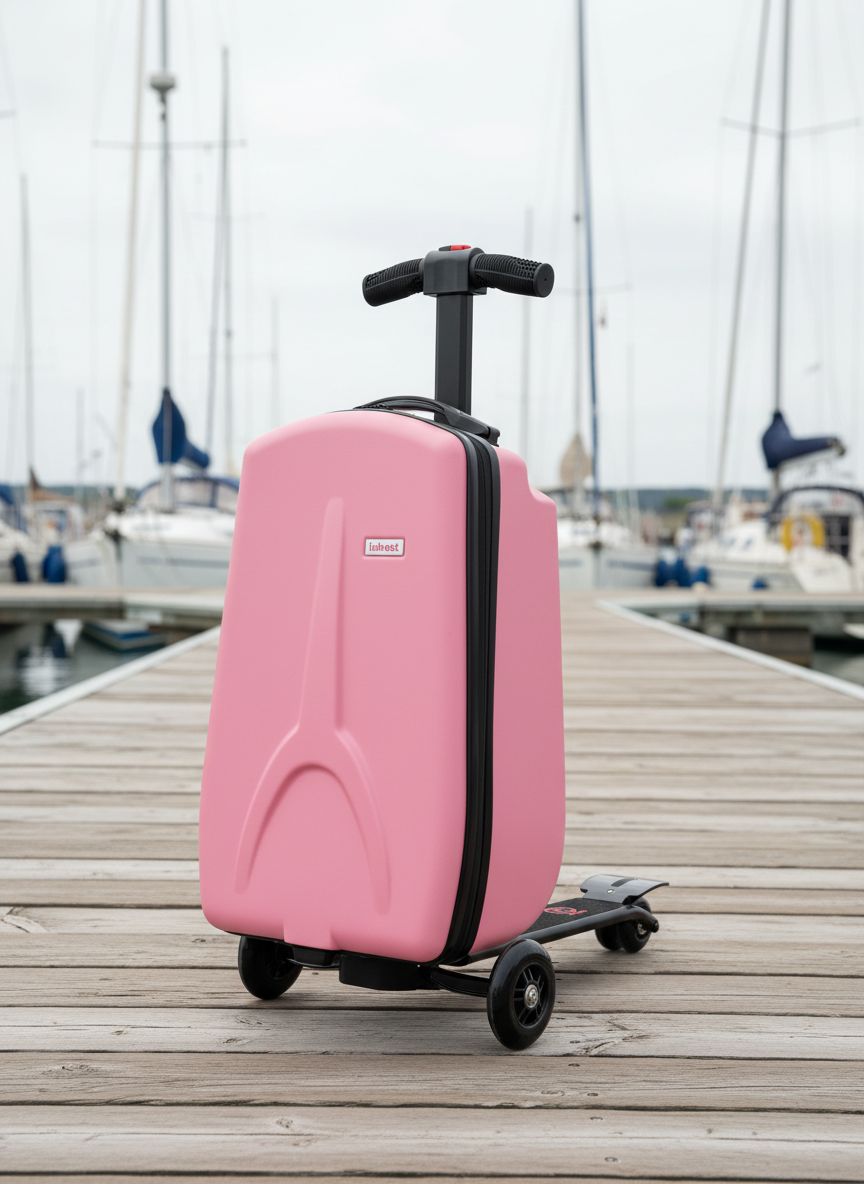 [Color] ride-on scooter luggage for kids with detachable design and foldable feature — view 1