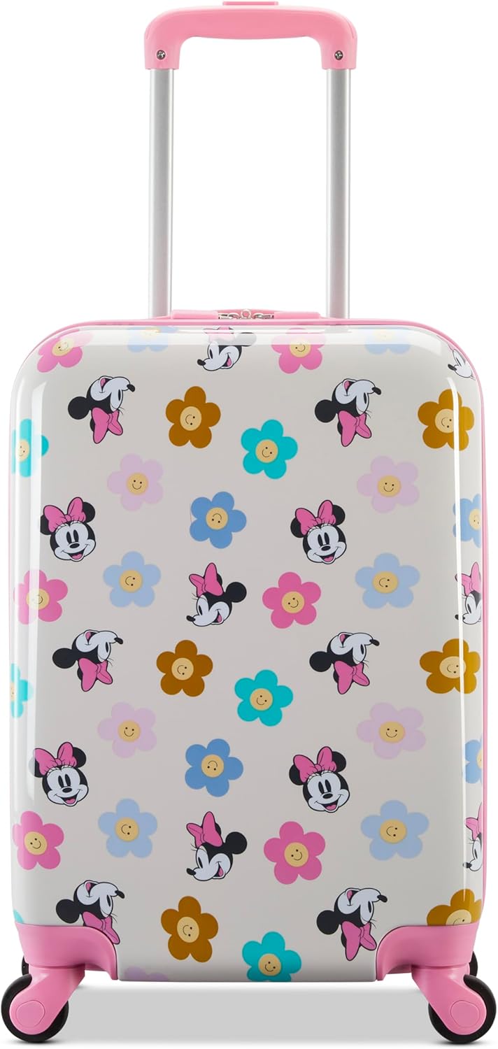 [Color] Minnie Mouse hardshell carry-on suitcase with spinner wheels and expandable storage for family travel — view 2