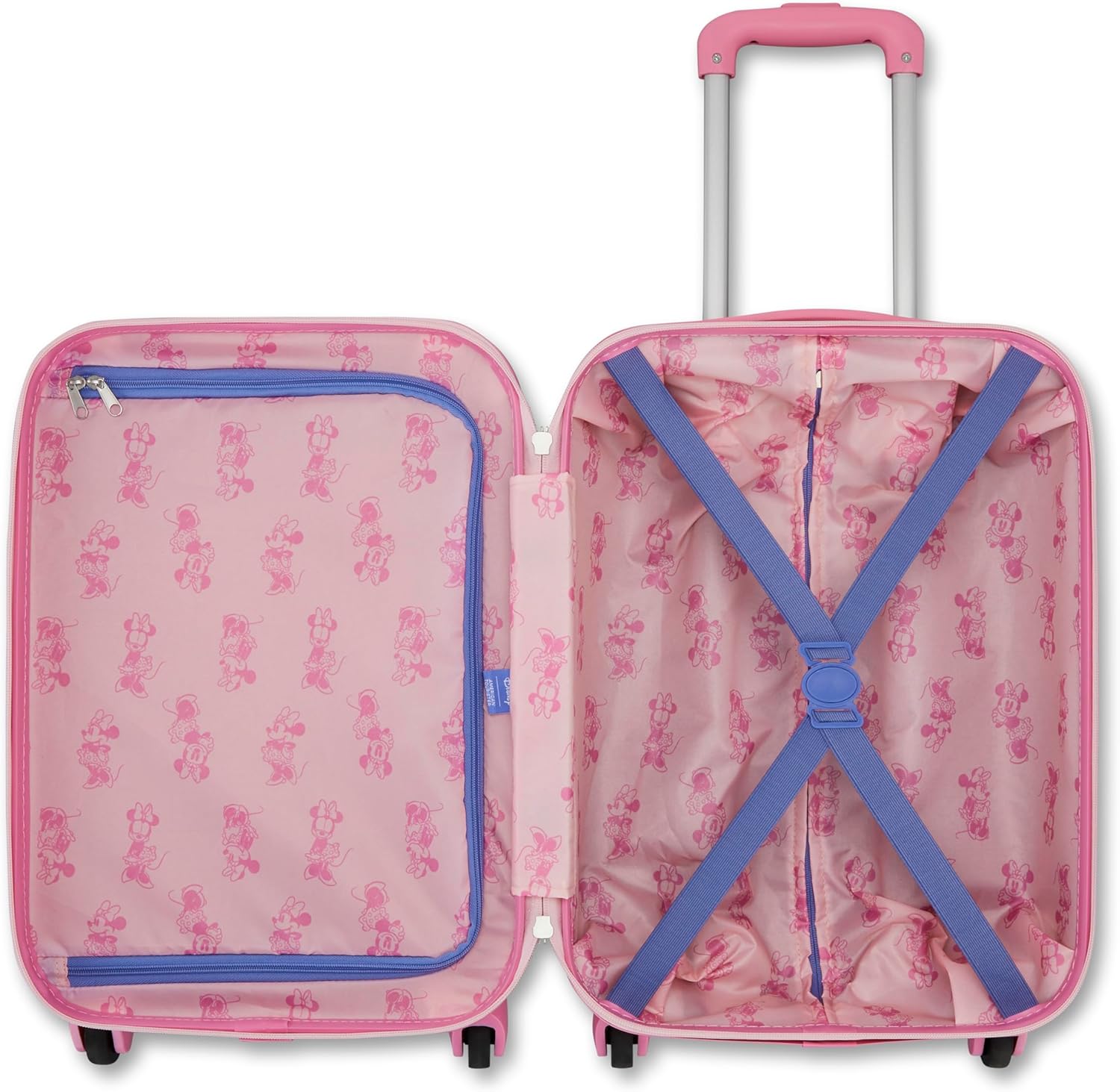 [Color] Minnie Mouse hardshell carry-on suitcase with spinner wheels and expandable storage for family travel — view 3