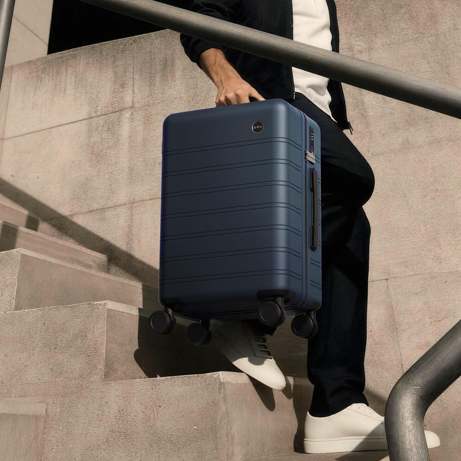 [Color] polycarbonate hardshell carry-on suitcase with 360 spinner wheels and TSA lock — view 3