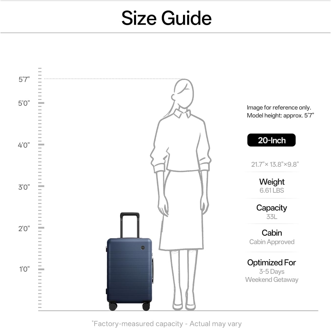 [Color] polycarbonate hardshell carry-on suitcase with 360 spinner wheels and TSA lock — view 4