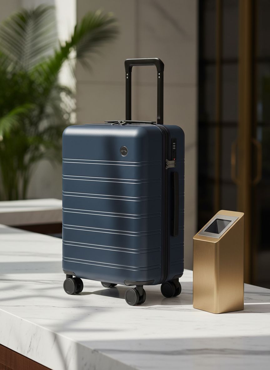 [Color] polycarbonate hardshell carry-on suitcase with 360 spinner wheels and TSA lock — view 1