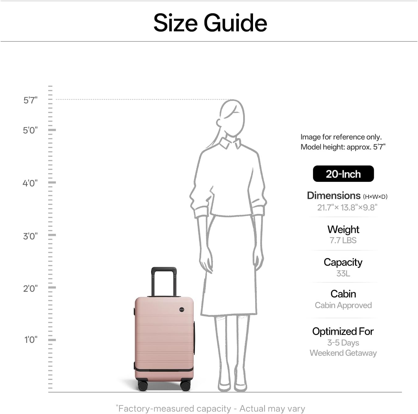 Pink polycarbonate hard shell carry-on suitcase with TSA lock and 360-degree spinner wheels, top-opening design for business travel — view 4