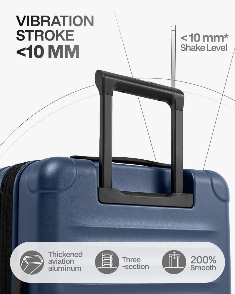 [Color] expandable hardshell carry-on suitcase with front compartment and spinner wheels, TSA-approved — view 2