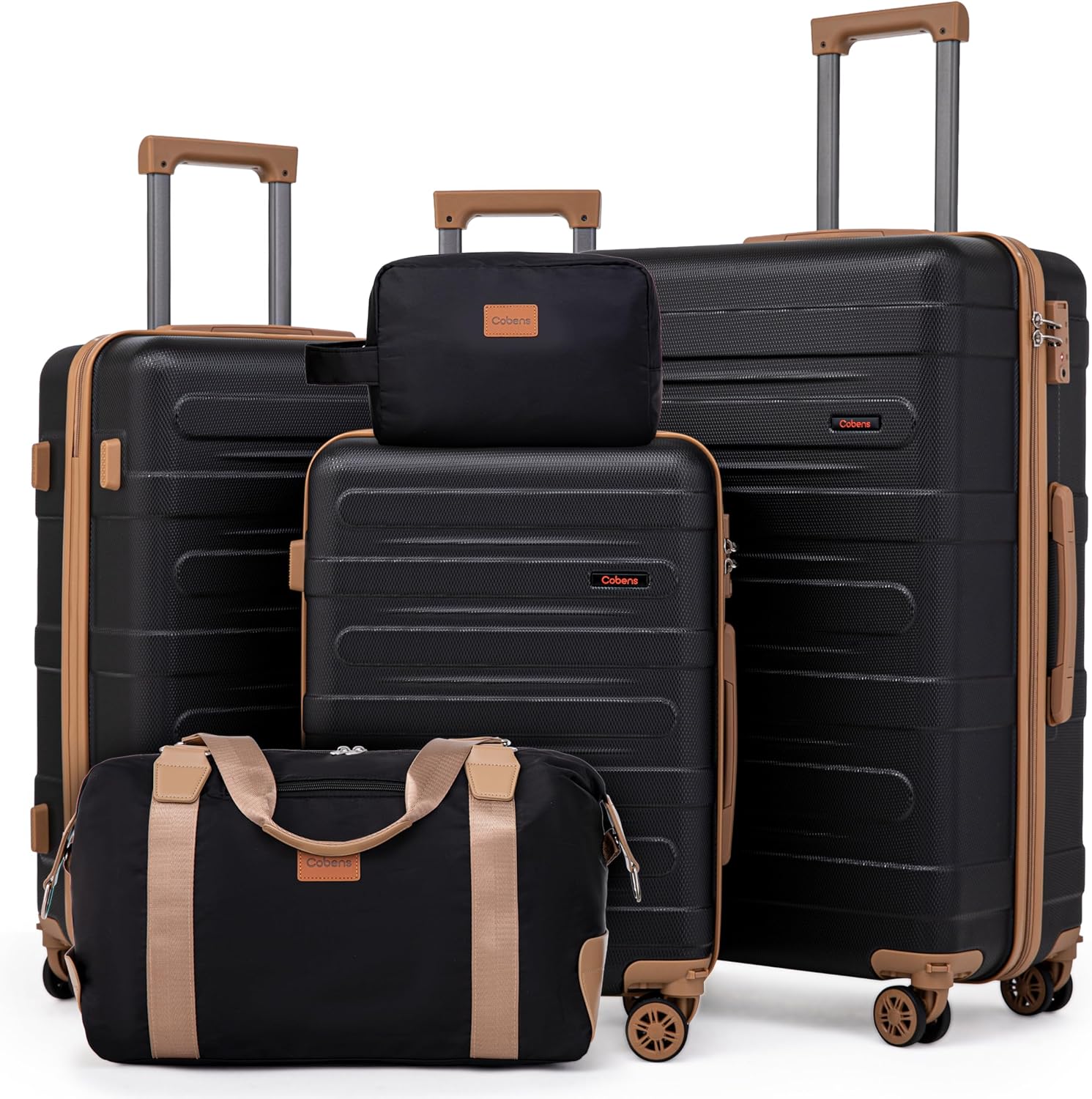 Luggage Sets 5 Piece Durable Suitcase Set with Spinner Wheels, Hard Shell Carry on Luggage with TSA Lock, Large Checked Travel Suitcases for Men and Women