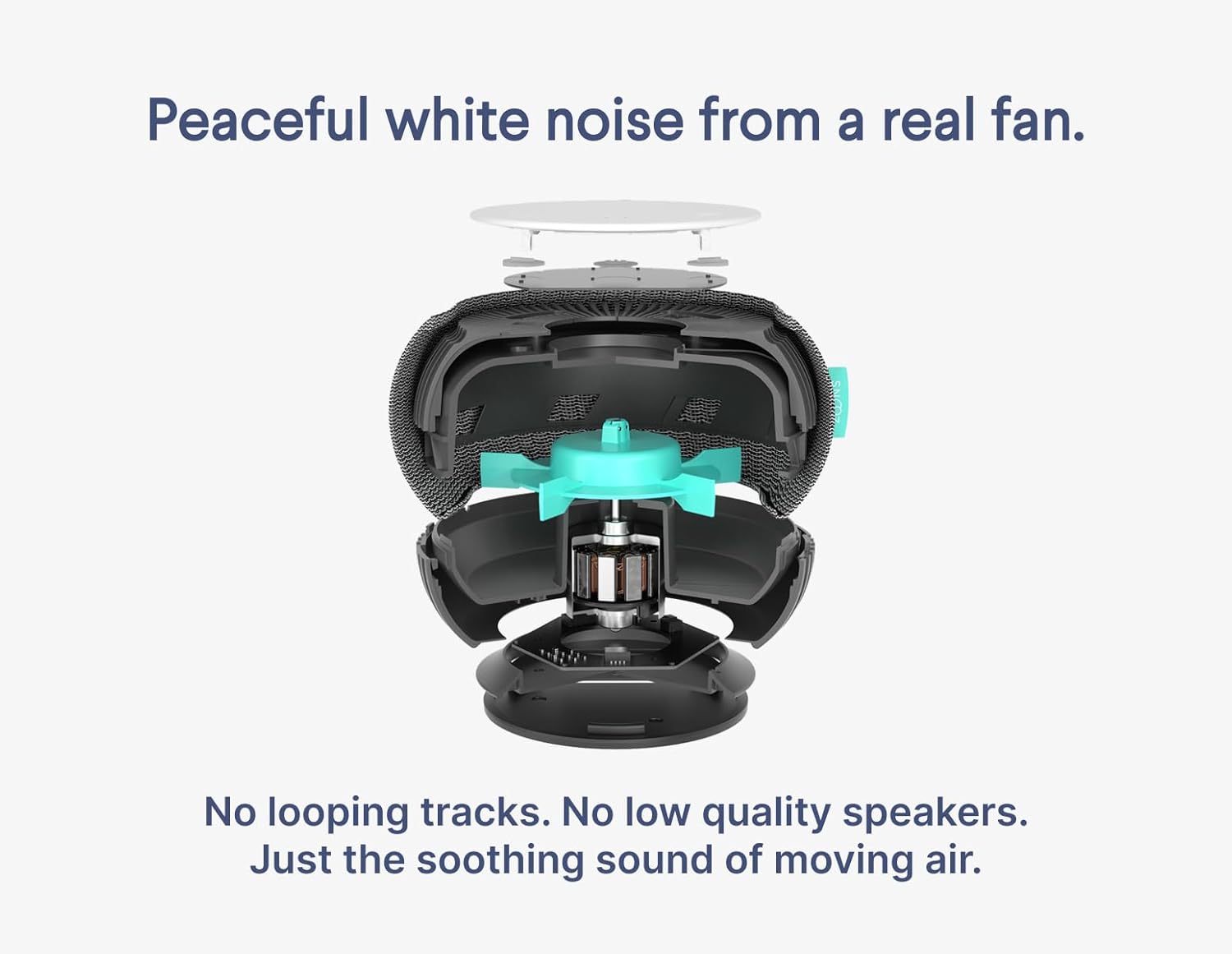 {color} portable white noise machine with real fan technology, compact travel sleep aid — view 3