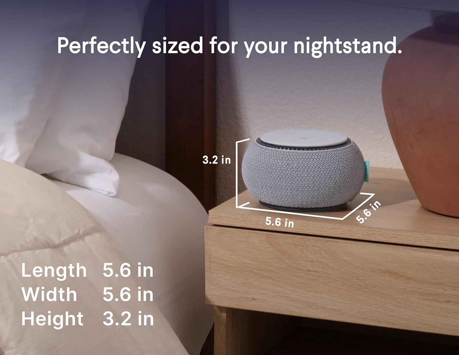 {color} portable white noise machine with real fan technology, compact travel sleep aid — view 2