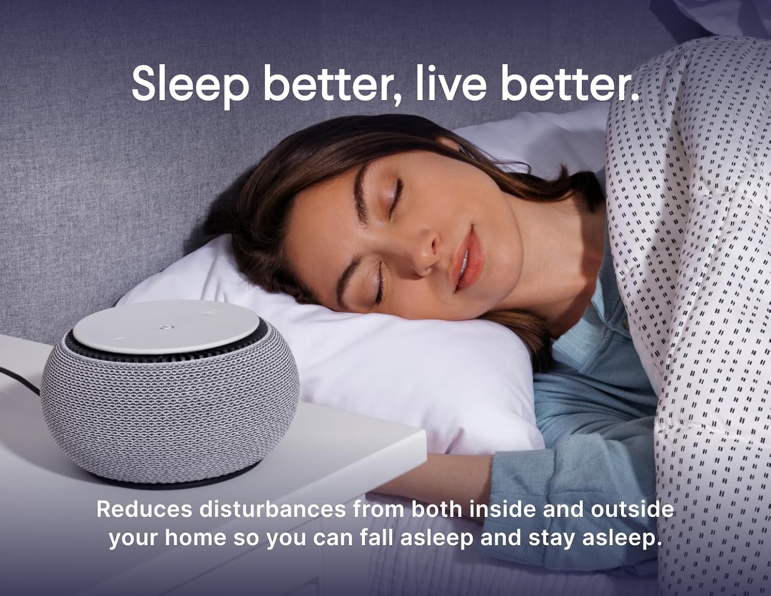 {color} portable white noise machine with real fan technology, compact travel sleep aid — view 3