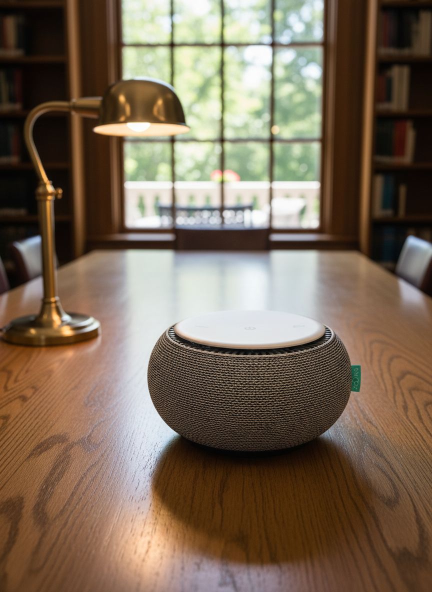 {color} portable white noise machine with real fan technology, compact travel sleep aid — view 1
