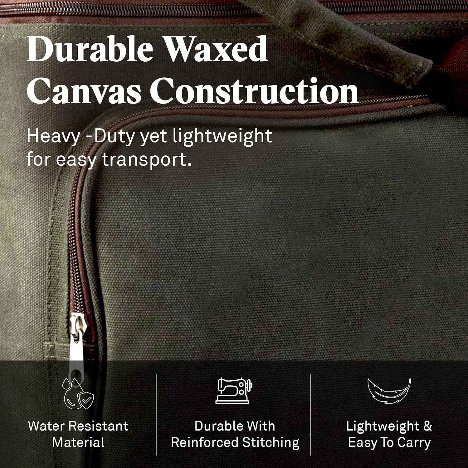 {color} waxed canvas insulated wine carrier tote holding 6 bottles with included ice pack β view 2