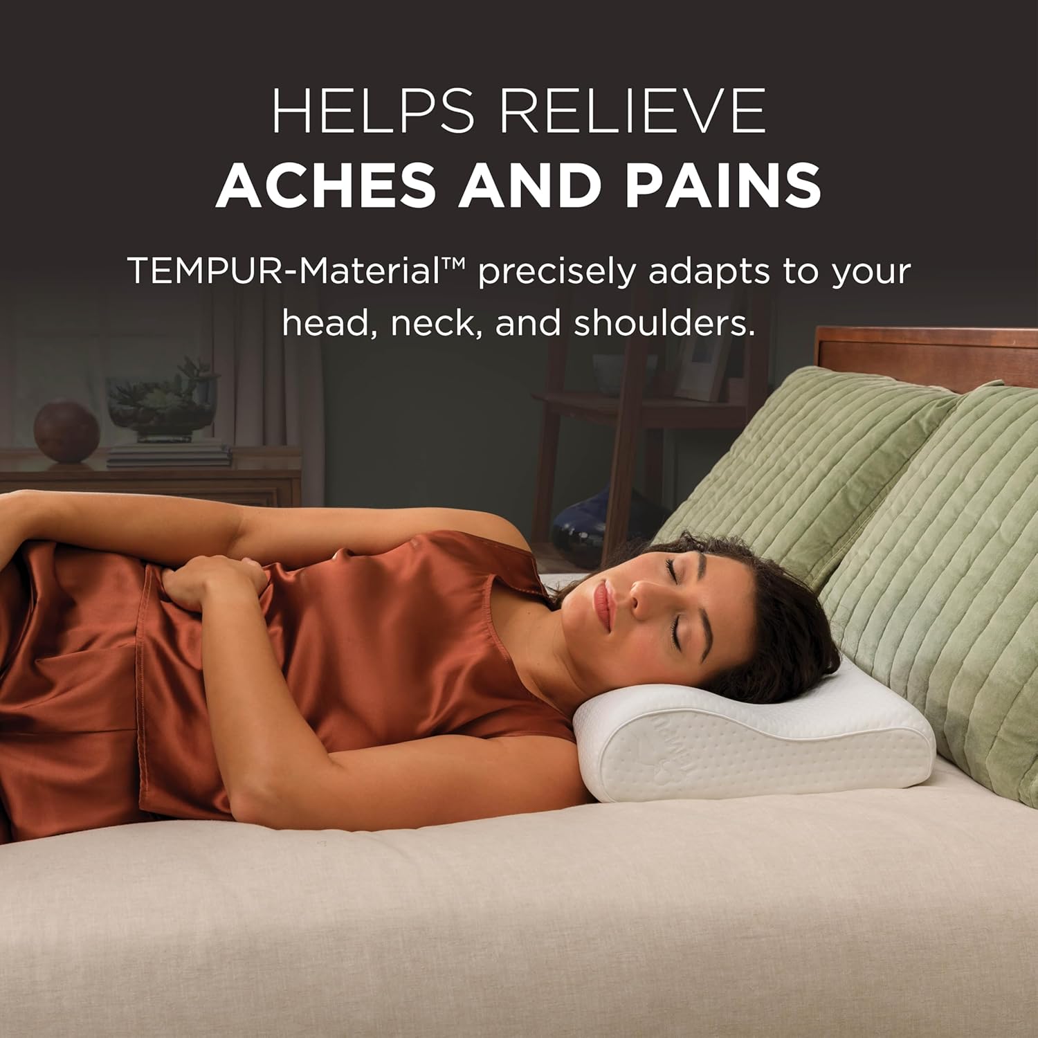 {color} memory foam neck pillow with ergonomic cervical support, medium profile design for travel comfort — view 4