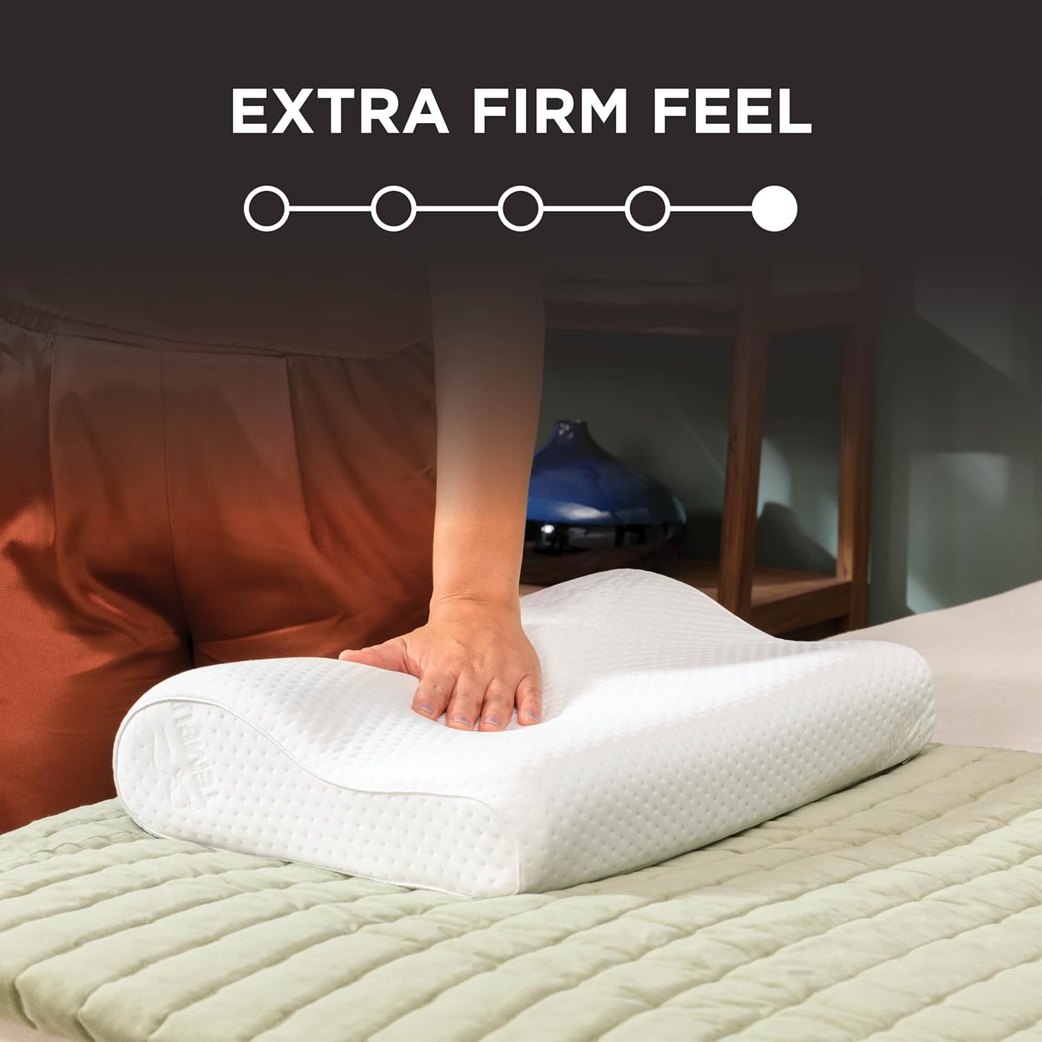 {color} memory foam neck pillow with ergonomic cervical support, medium profile design for travel comfort — view 3
