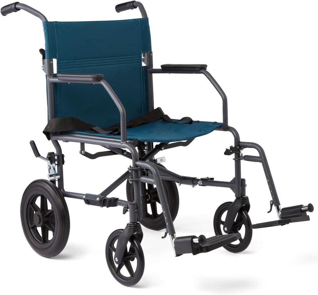 Folding Steel Transport Wheelchair for Travel 2025