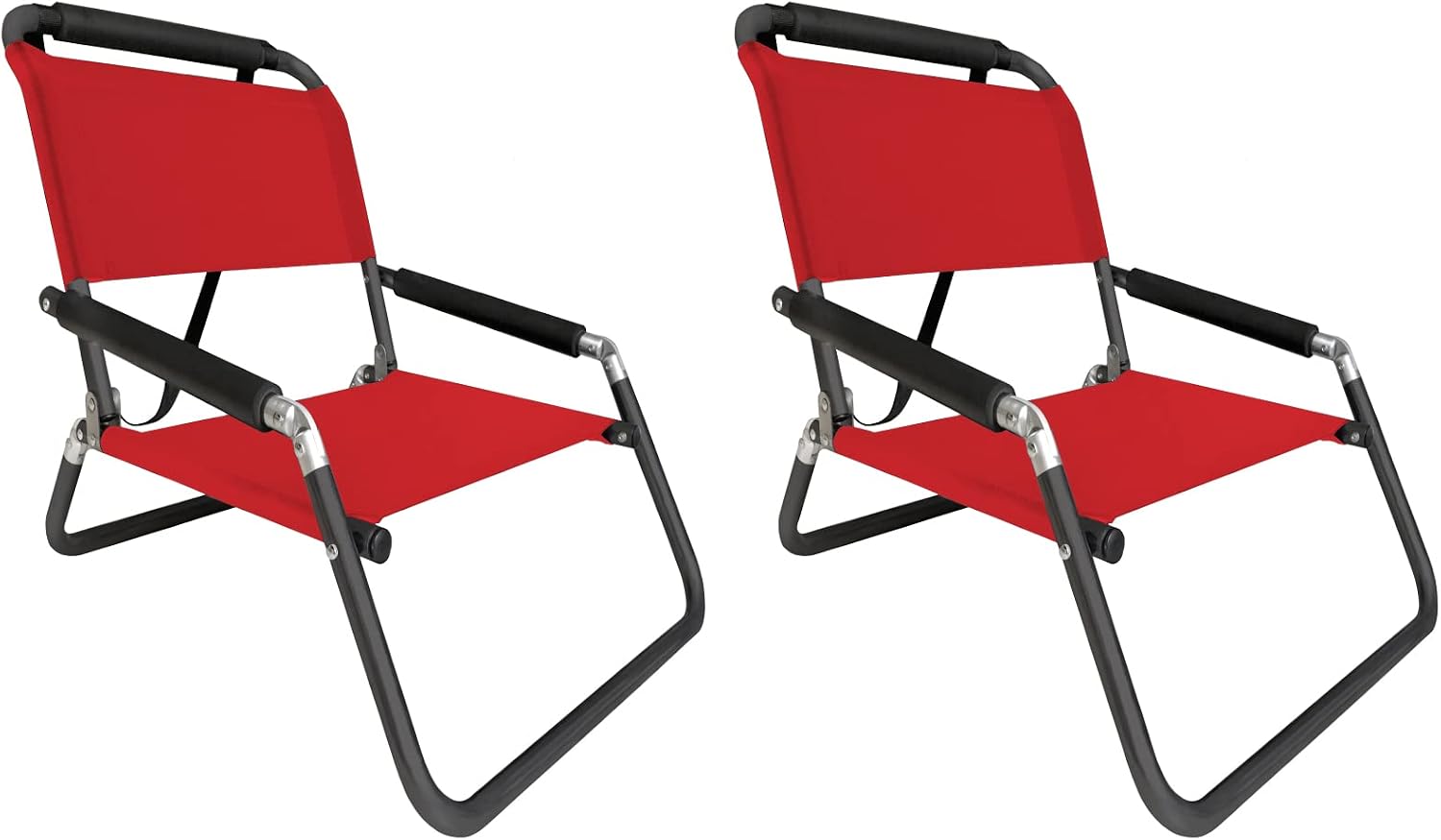 Lightweight foldable beach chair in {color} with water-resistant polyester fabric and shoulder strap, compact design โ view 5