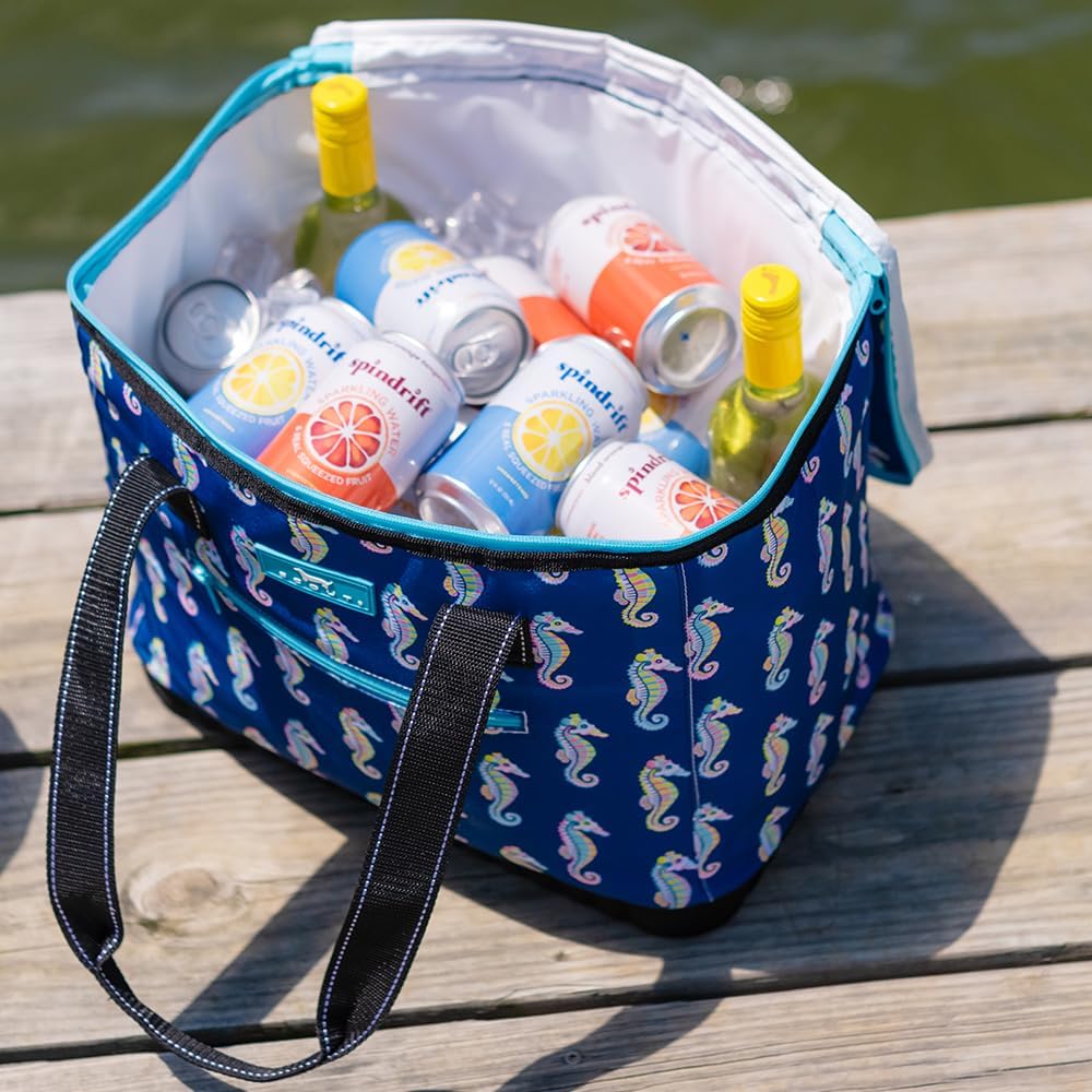 [Color] soft-sided insulated cooler with hard bottom base, shown from [angle] displaying lightweight construction and [specific feature visibility] — view 4