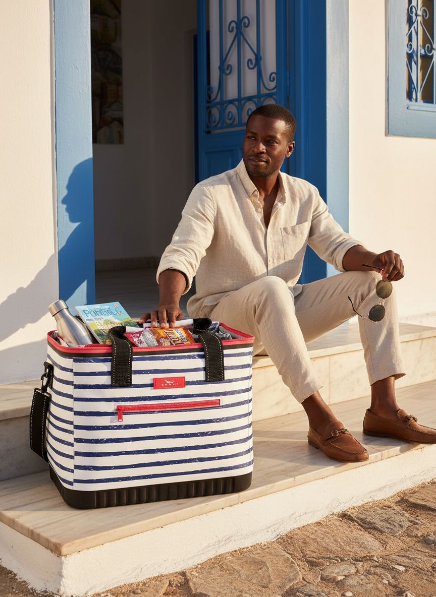[Color] soft-sided insulated cooler with hard bottom base, shown from [angle] displaying lightweight construction and [specific feature visibility] — view 4