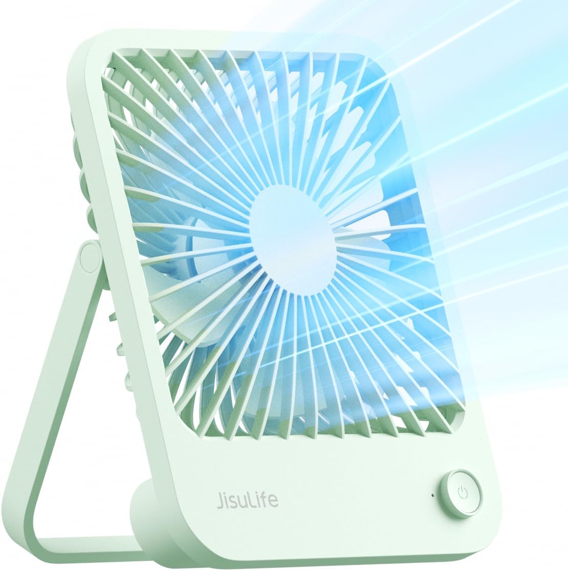 Compact rechargeable portable fan in [color] with 180-degree foldable design and adjustable speed settings — view 6