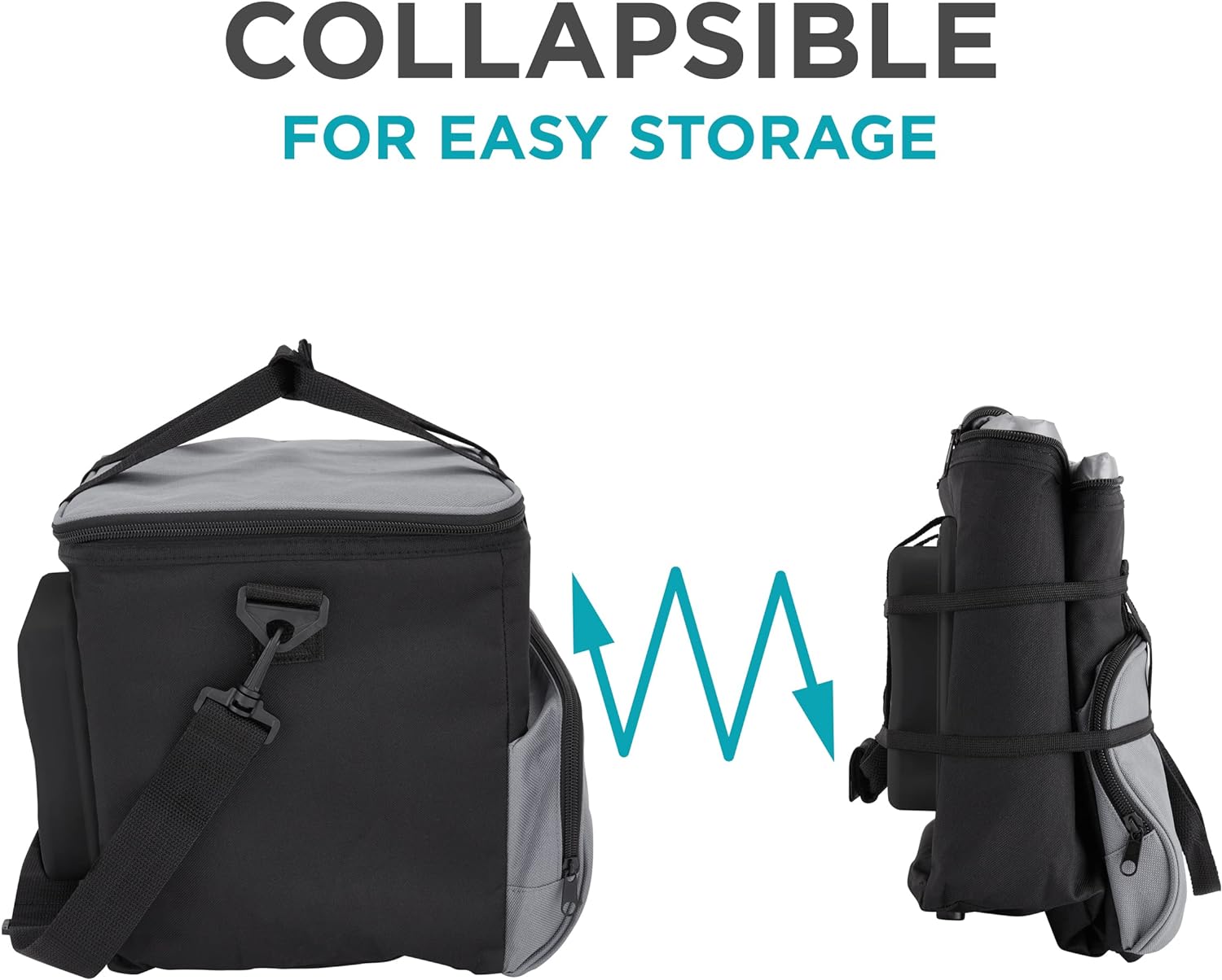 Soft-sided [color] portable electric cooler bag with thermoelectric cooling and 12V car plug — view 3