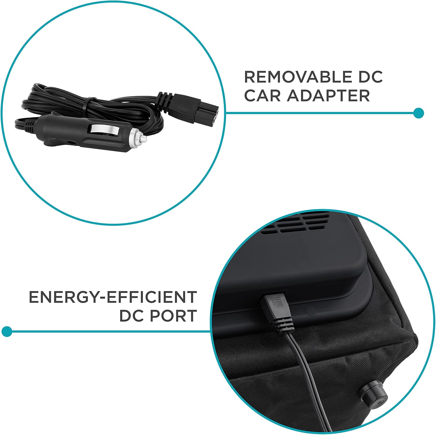 Soft-sided [color] portable electric cooler bag with thermoelectric cooling and 12V car plug — view 2