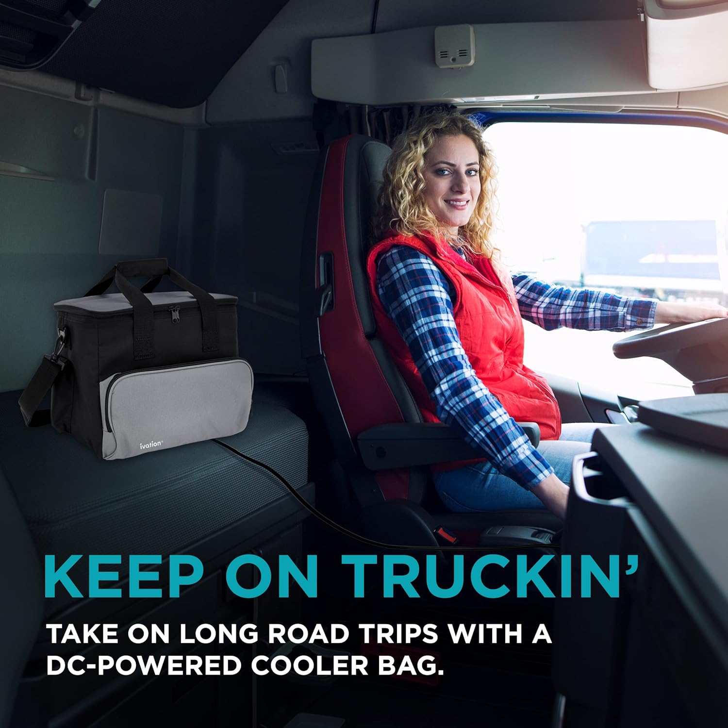 Soft-sided [color] portable electric cooler bag with thermoelectric cooling and 12V car plug — view 3