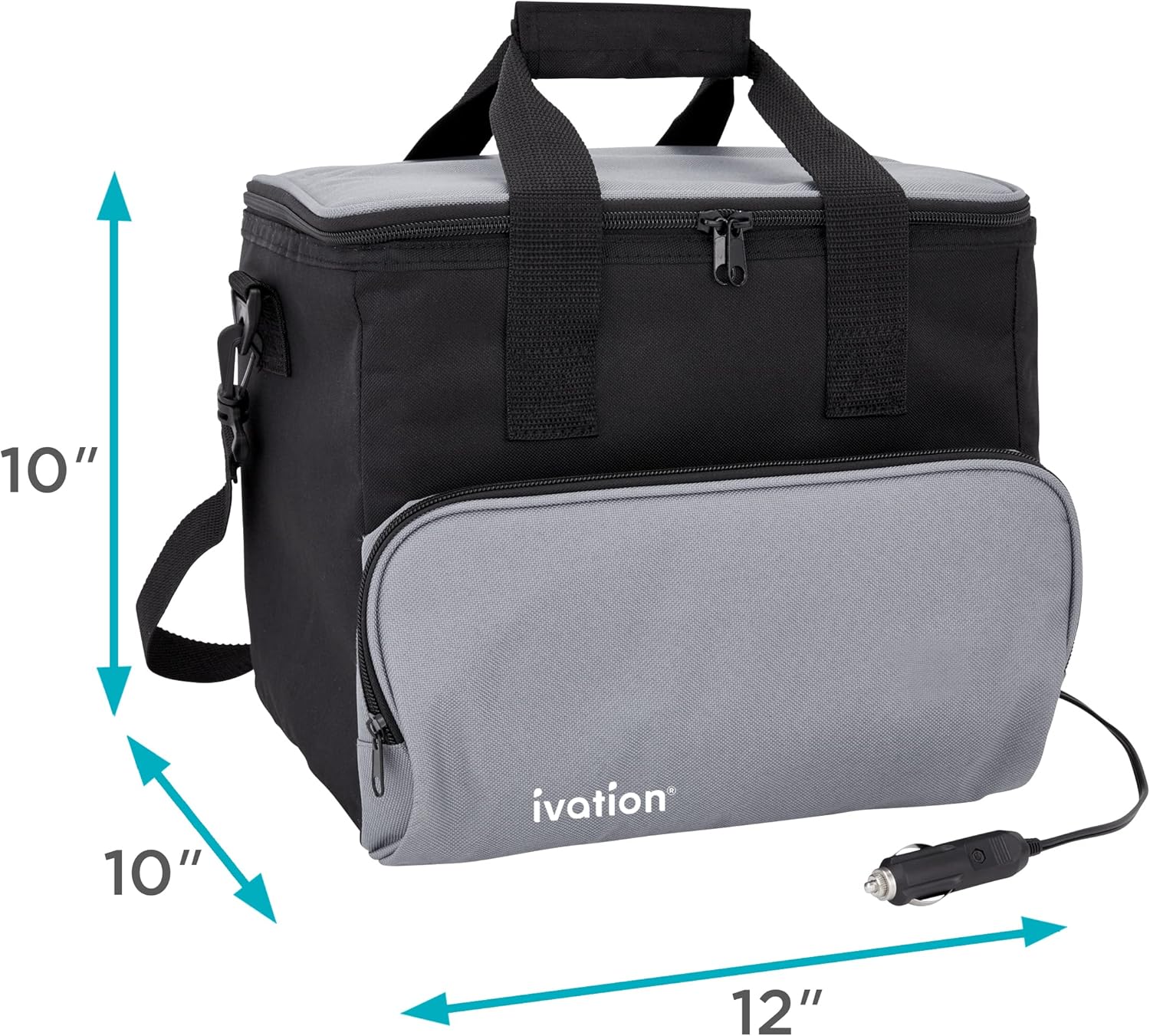 Soft-sided [color] portable electric cooler bag with thermoelectric cooling and 12V car plug — view 4