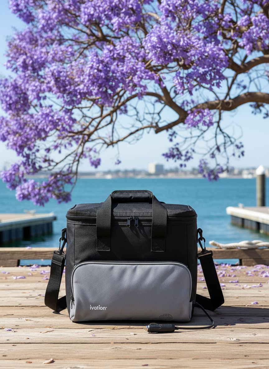 Soft-sided [color] portable electric cooler bag with thermoelectric cooling and 12V car plug — view 2
