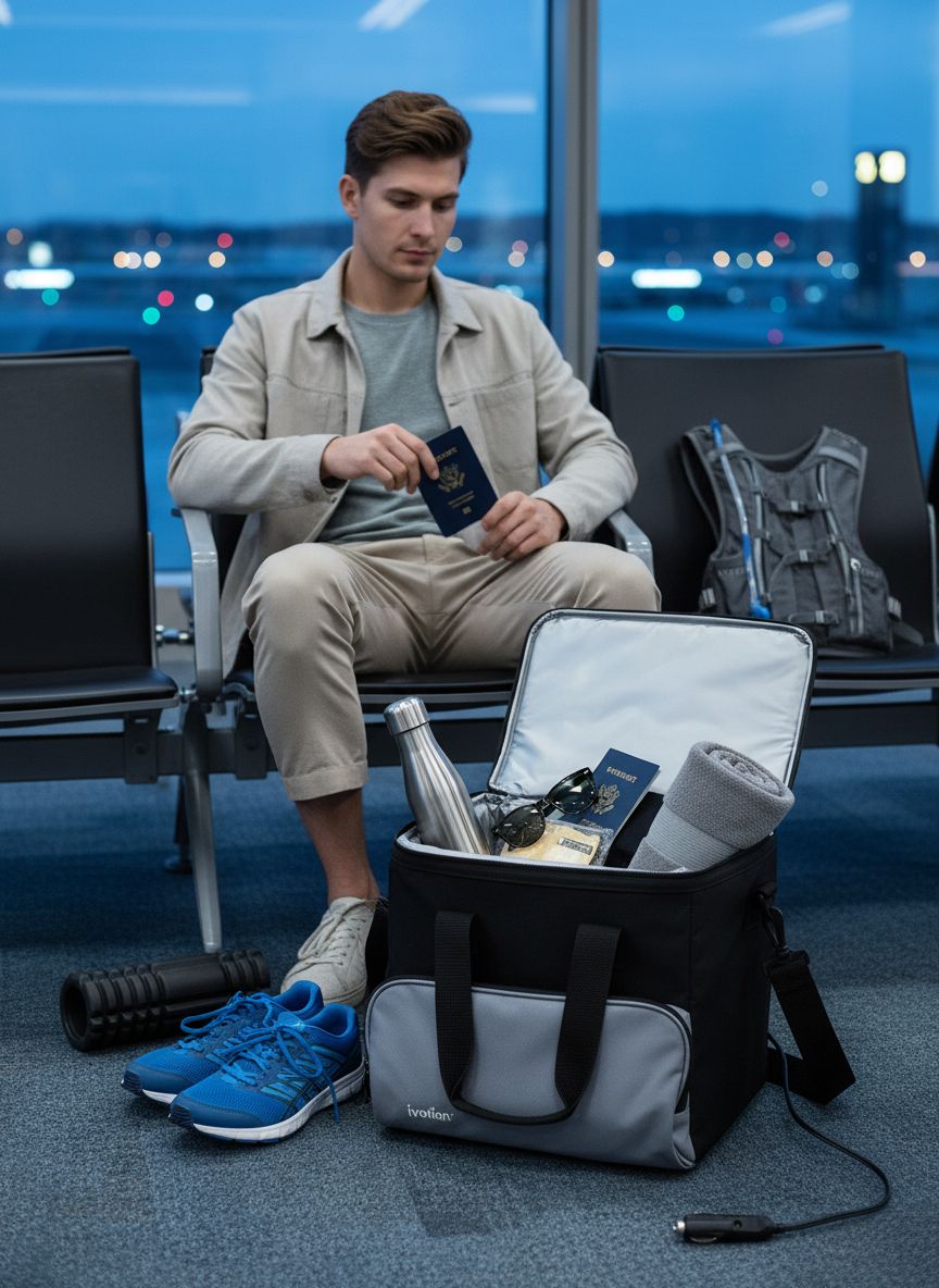 Soft-sided [color] portable electric cooler bag with thermoelectric cooling and 12V car plug — view 5a