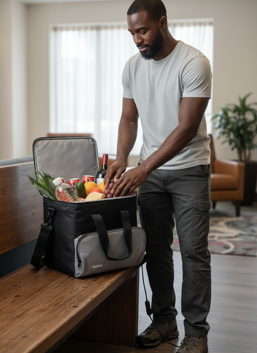 Soft-sided [color] portable electric cooler bag with thermoelectric cooling and 12V car plug — view 6