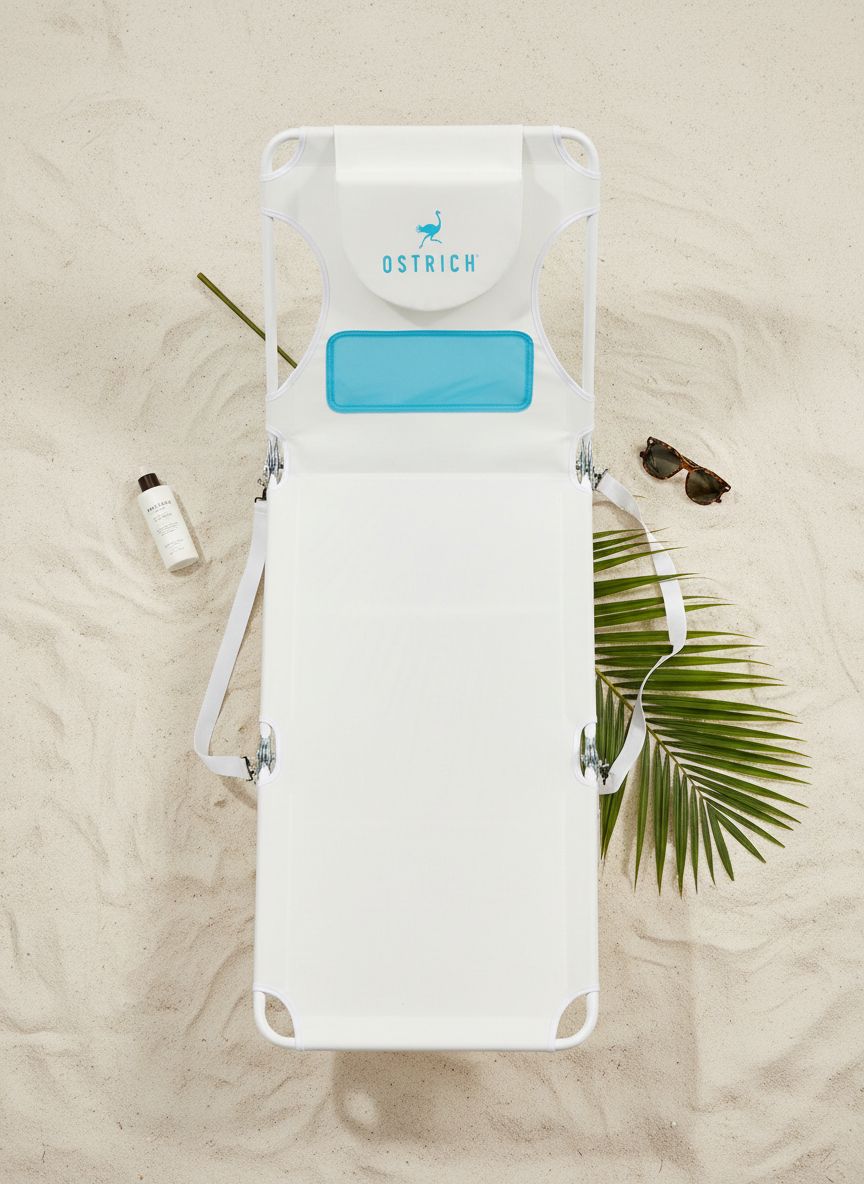[Color] foldable beach lounger with chest support feature, portable design for pool and outdoor use — view 7a