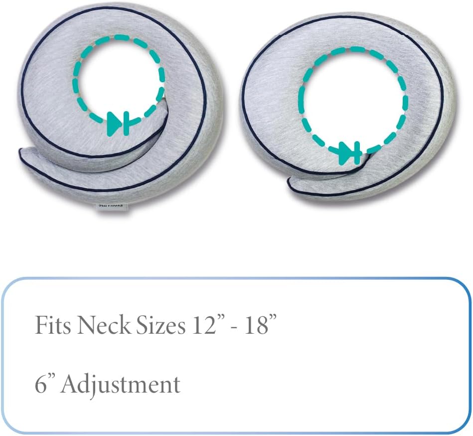 Memory foam travel pillow in {color} with ergonomic neck and chin support for airplane use — view 3