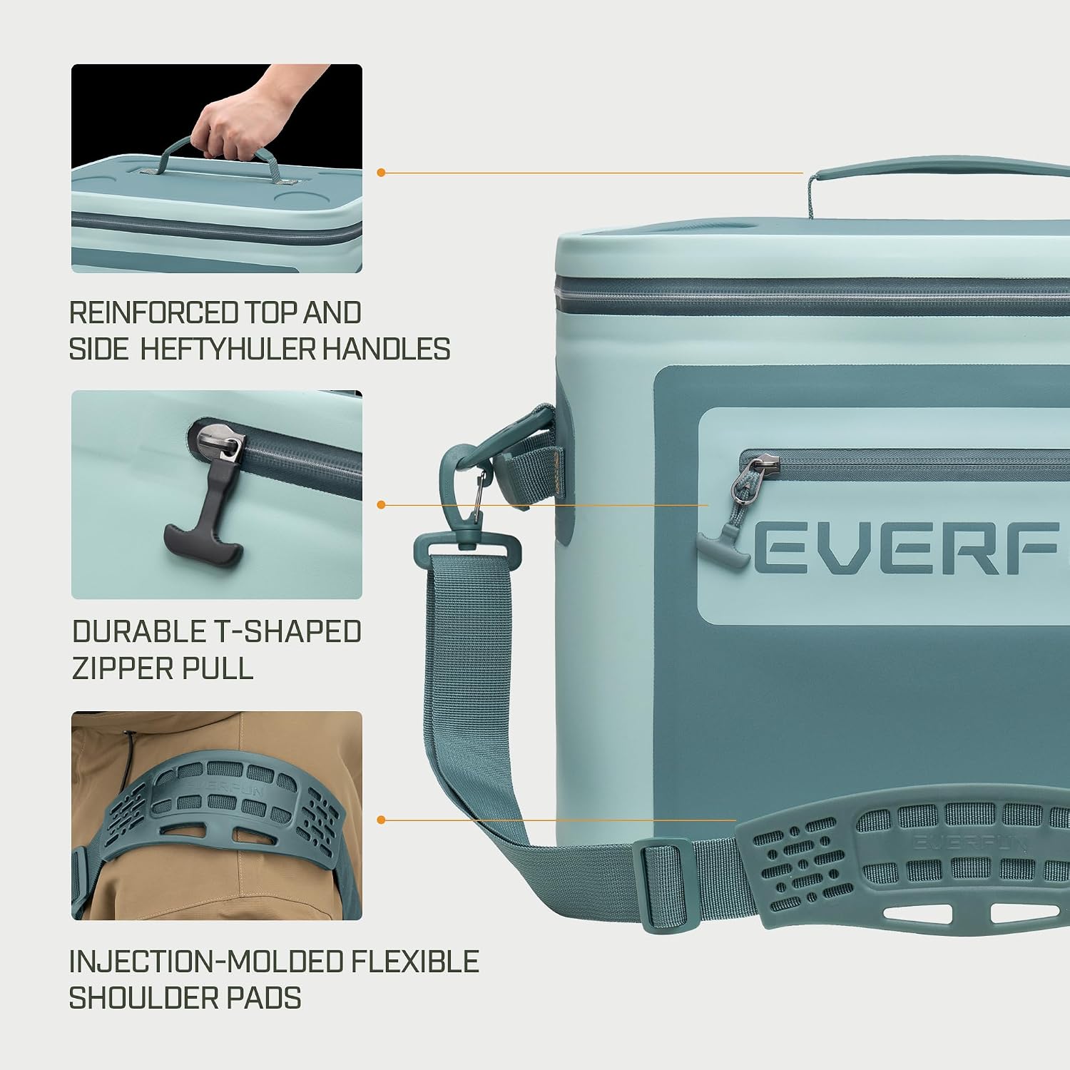 [Color] soft cooler with foam insulation, 30-can capacity, leakproof design for portable cooling — view 3
