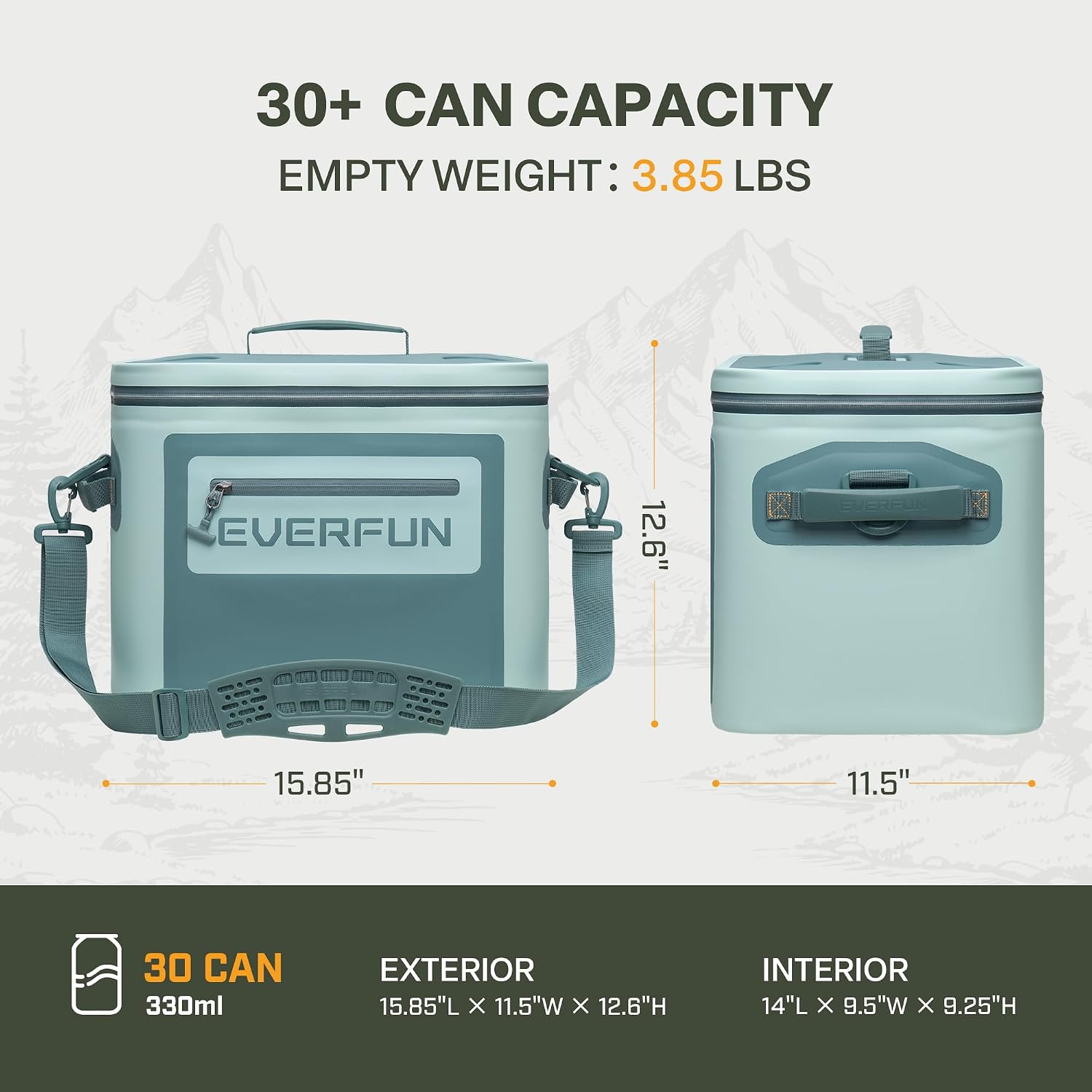 [Color] soft cooler with foam insulation, 30-can capacity, leakproof design for portable cooling — view 4