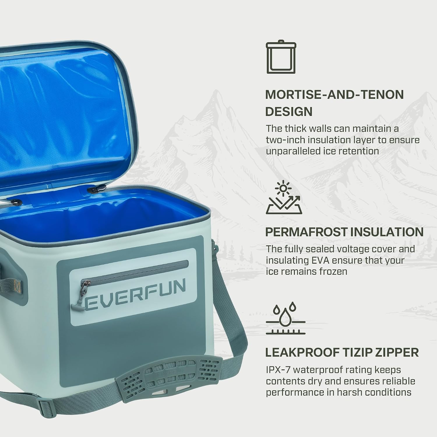 [Color] soft cooler with foam insulation, 30-can capacity, leakproof design for portable cooling — view 3