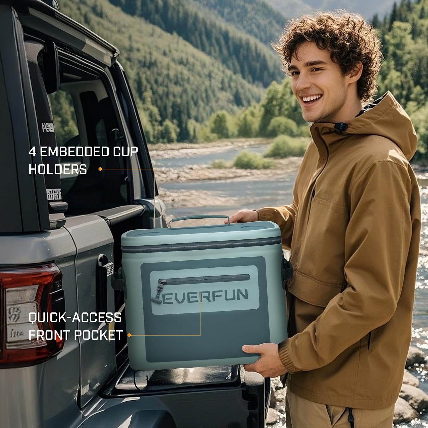 [Color] soft cooler with foam insulation, 30-can capacity, leakproof design for portable cooling — view 4