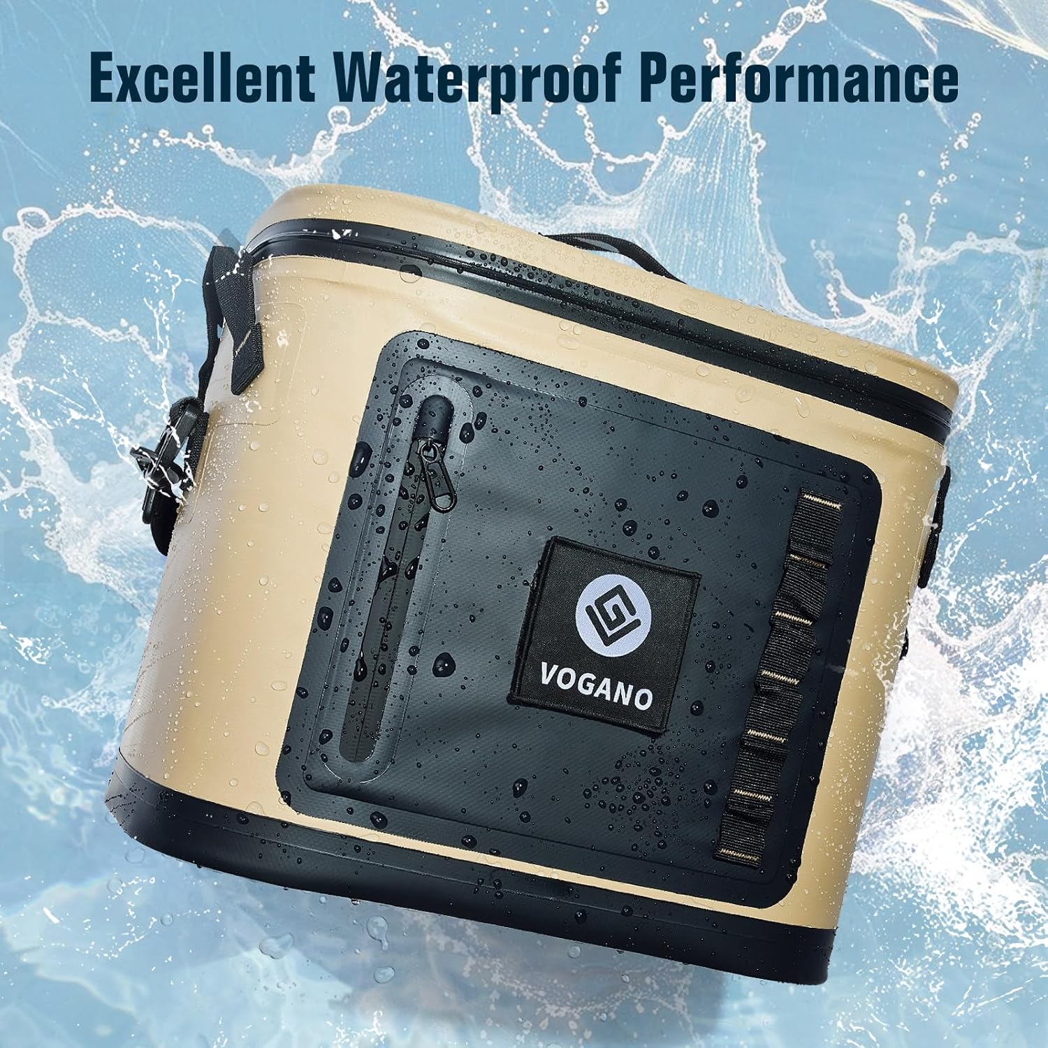{color} 40-can soft cooler bag with roll-top waterproof seal and insulated nylon construction โ view 2
