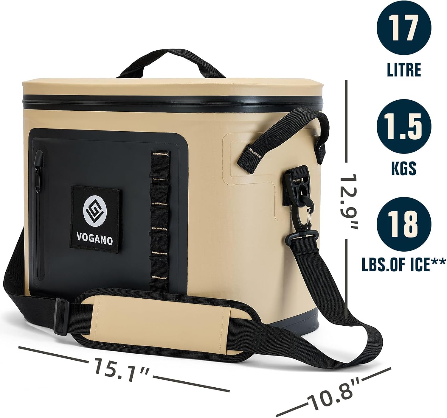 {color} 40-can soft cooler bag with roll-top waterproof seal and insulated nylon construction โ view 4