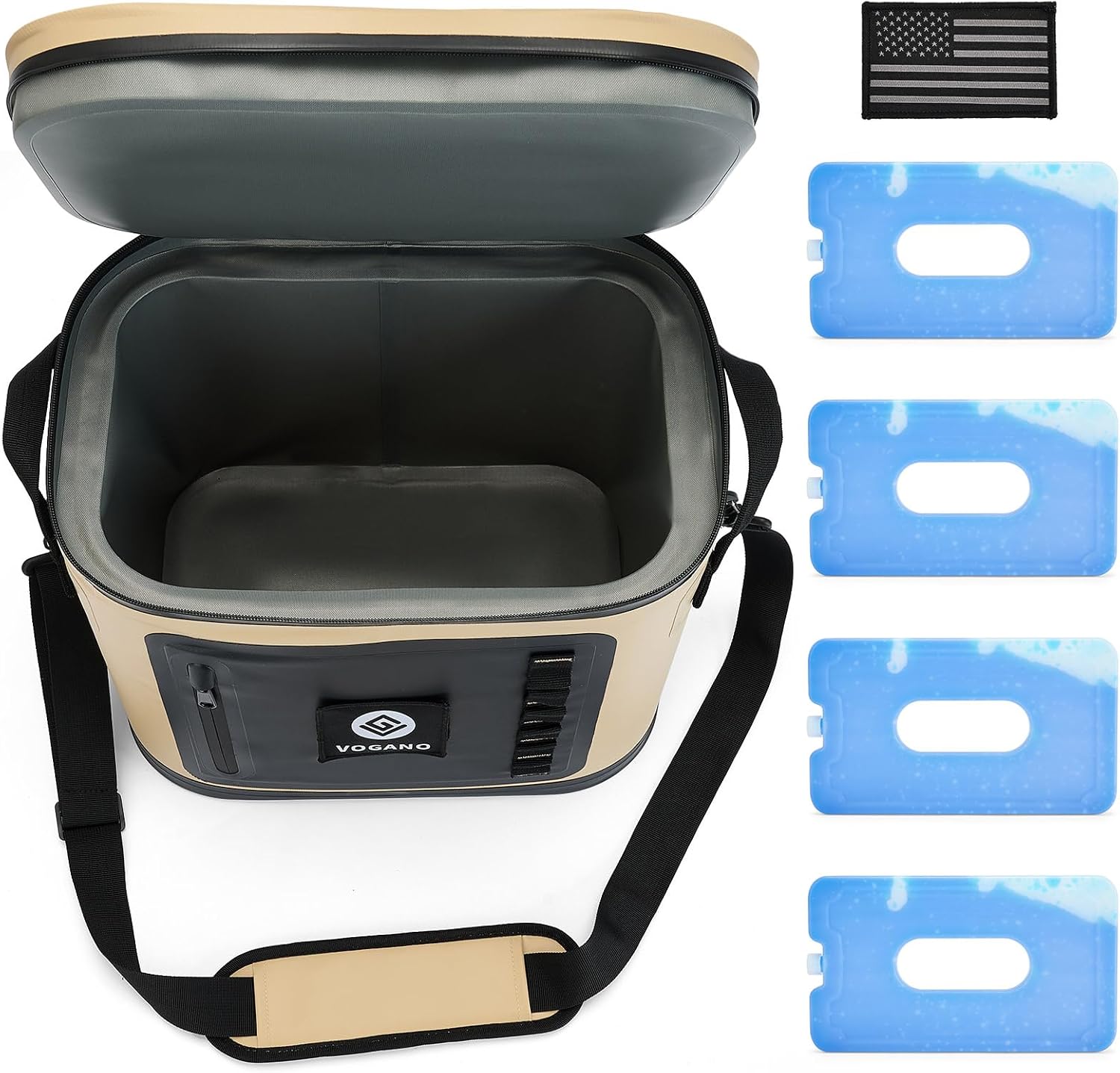 {color} 40-can soft cooler bag with roll-top waterproof seal and insulated nylon construction โ view 3