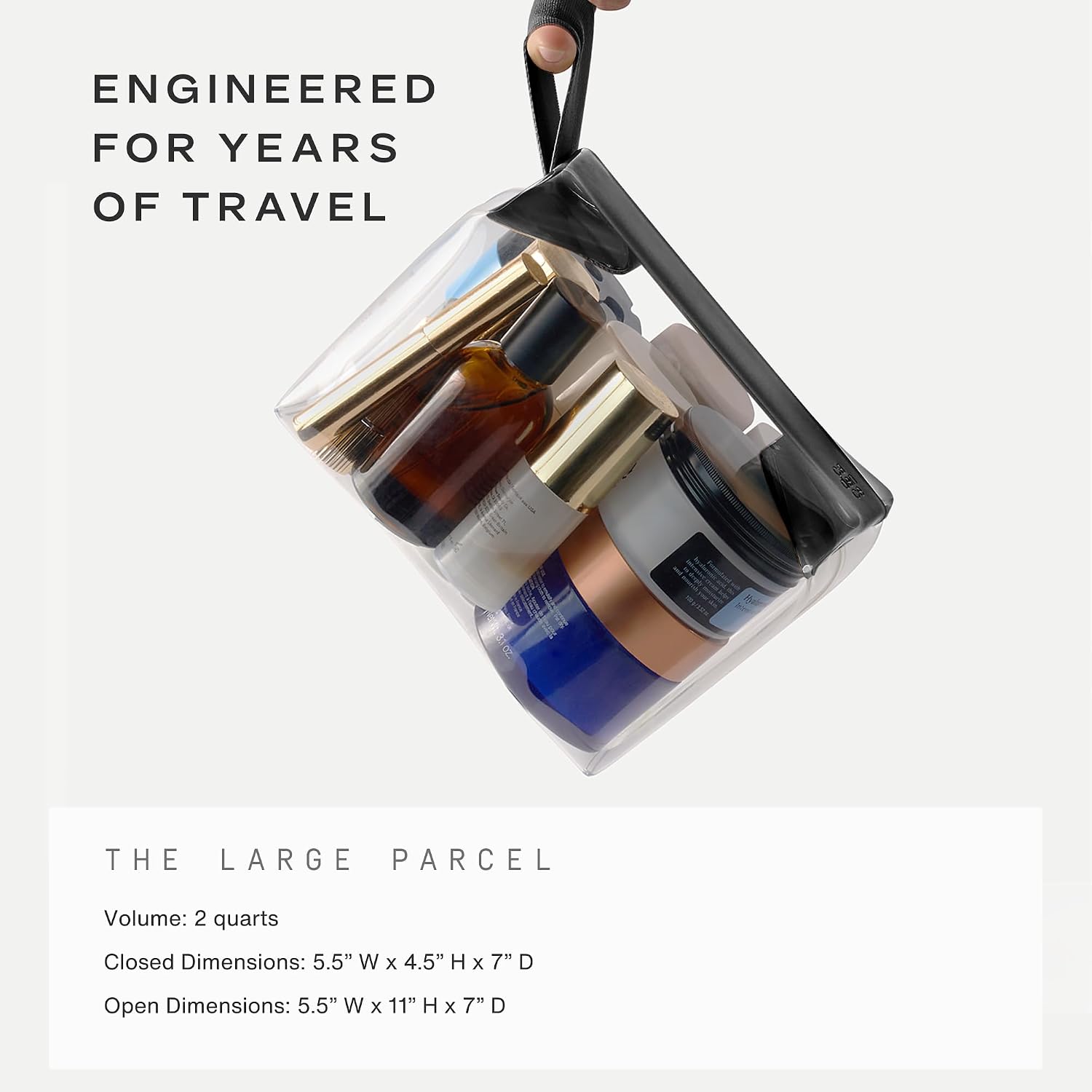 [Color] TSA-approved toiletry bag with zipperless magnetic closure and leak-resistant recycled TPU material — view 2