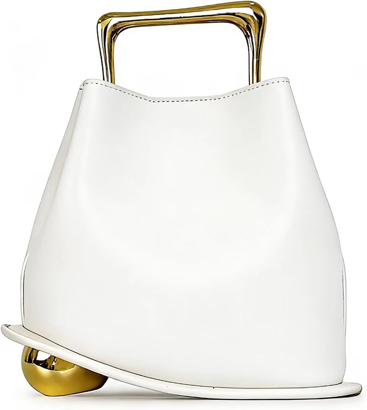 {color} PU leather bucket handbag with detachable crossbody strap and top handle, shown for business and travel use โ view 6